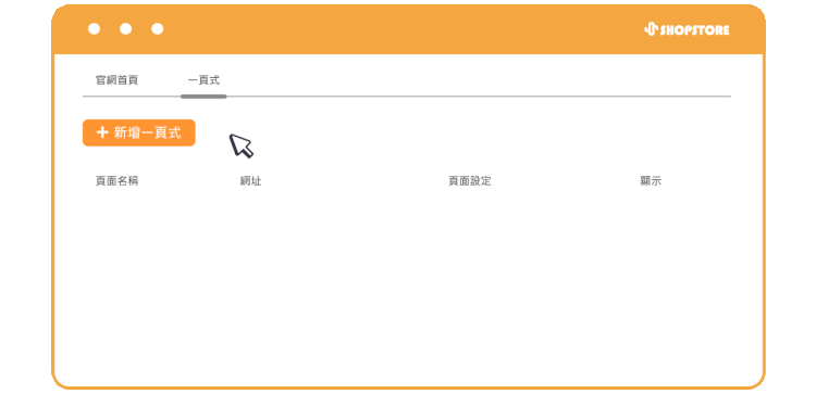 可無限新增多個一頁式商店