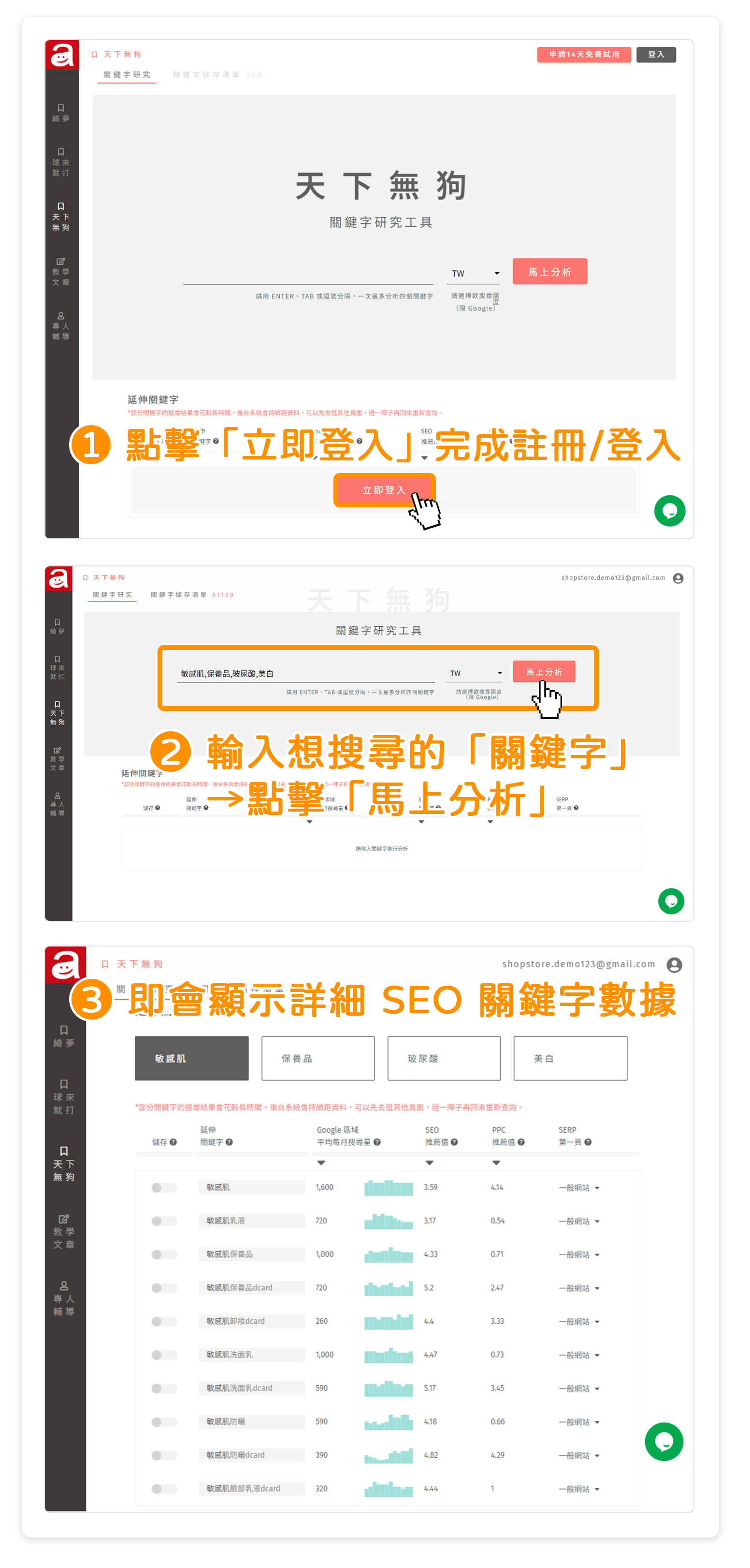 天下無狗 - 找出適合的 SEO 關鍵字：操作流程